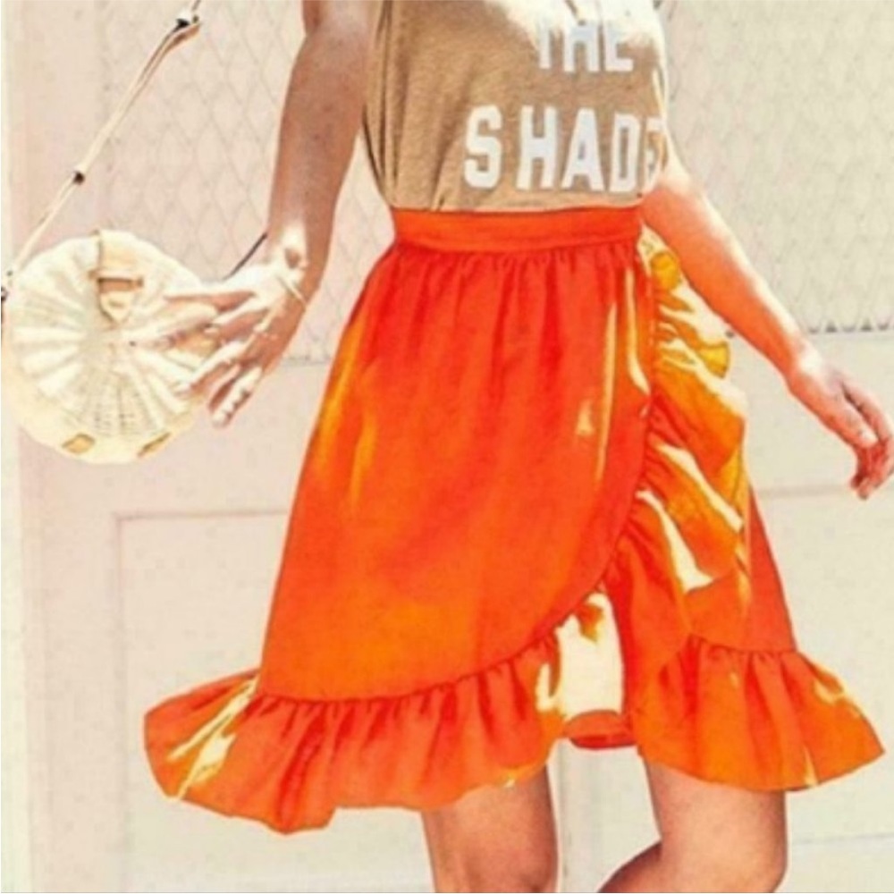 J.crew linen cotton wrap mini red skirt size 10 - Picture 13 of 14